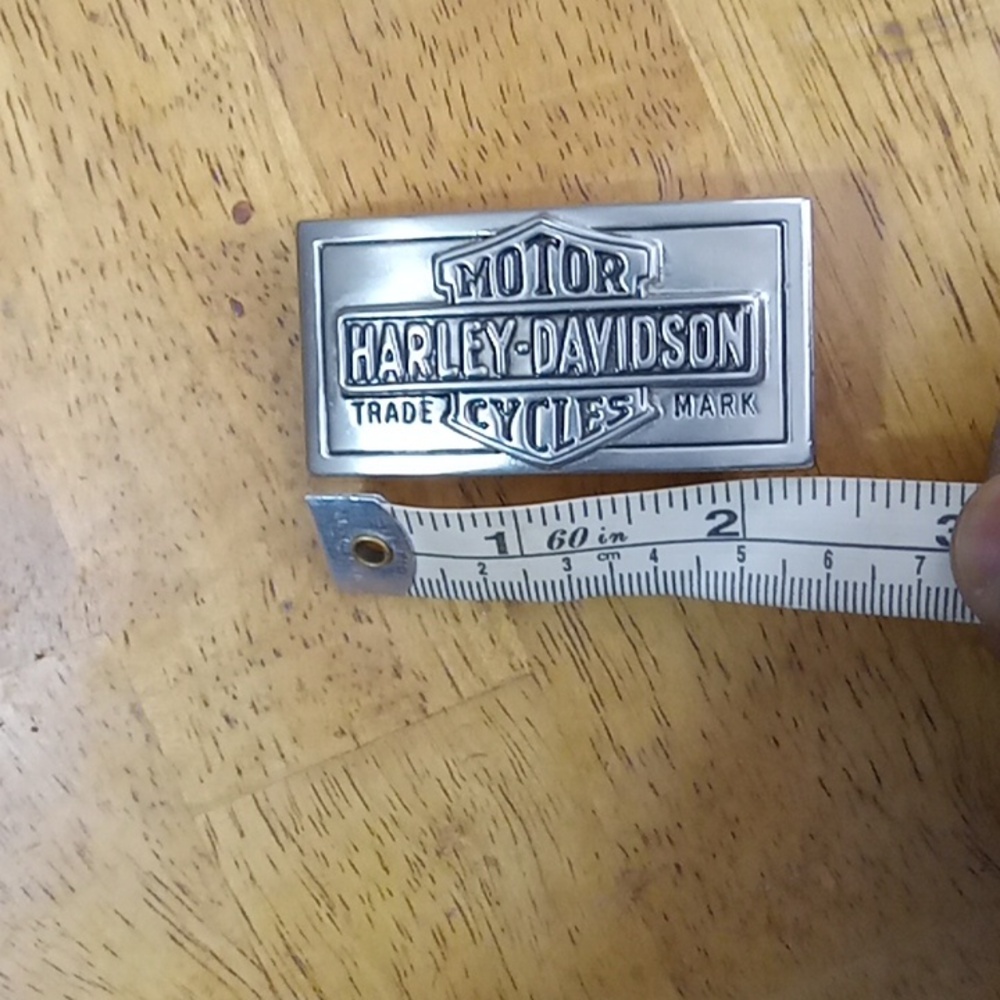 Harley-Davidson Silver and Black Rectangular Logo Belt Buckle - Picture 7 of 8